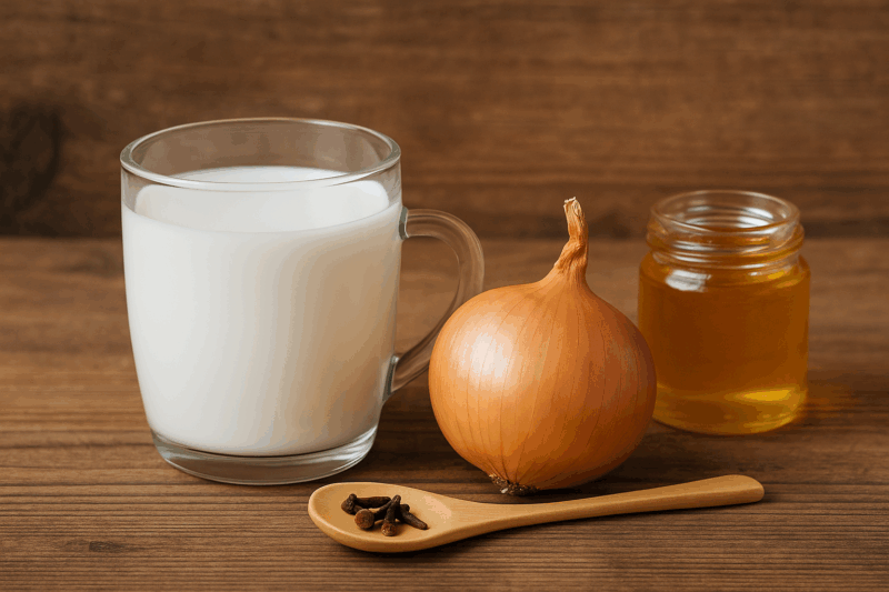 Rimedio con latte, cipolla e chiodi di garofano: ricetta antica per la tosse e l’immunità bassa
