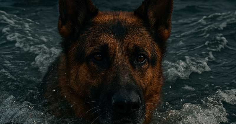 I marinai hanno osservato un cane che nuotava in mezzo al mare