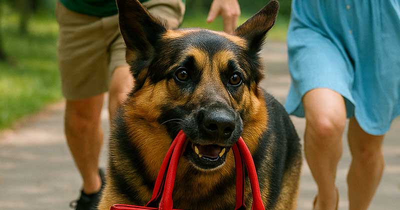Un cane di strada mi ha rubato la borsa e è scappato da qualche parte