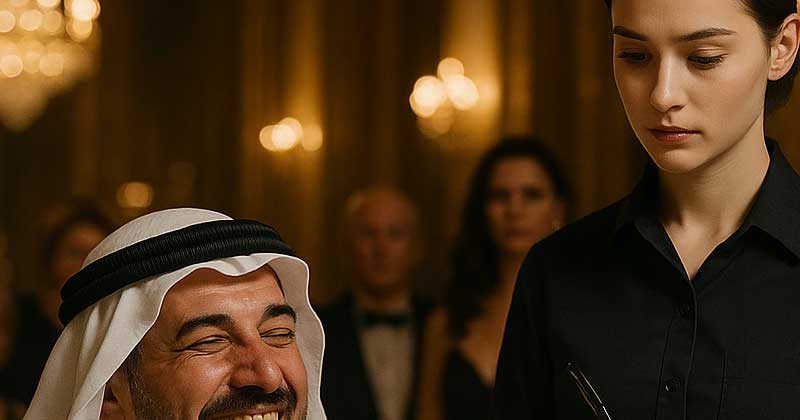 IL MILIARDARIO HA UMILIATO LA CAMERIERA IN LINGUA ARABA