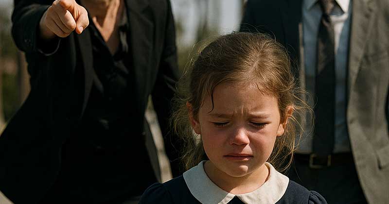 Dopo la sepoltura di suo padre, una bambina viene lasciata per strada