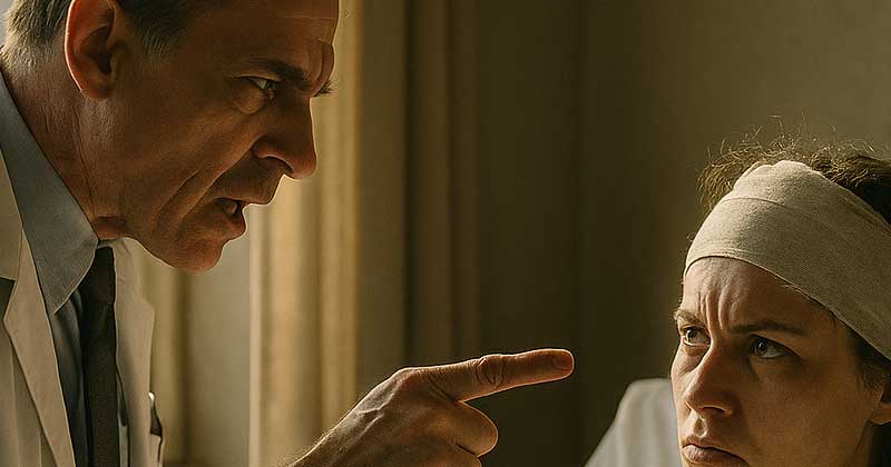 «Togliti le bende e andate subito in cucina, mia madre e mia sorella hanno fame»