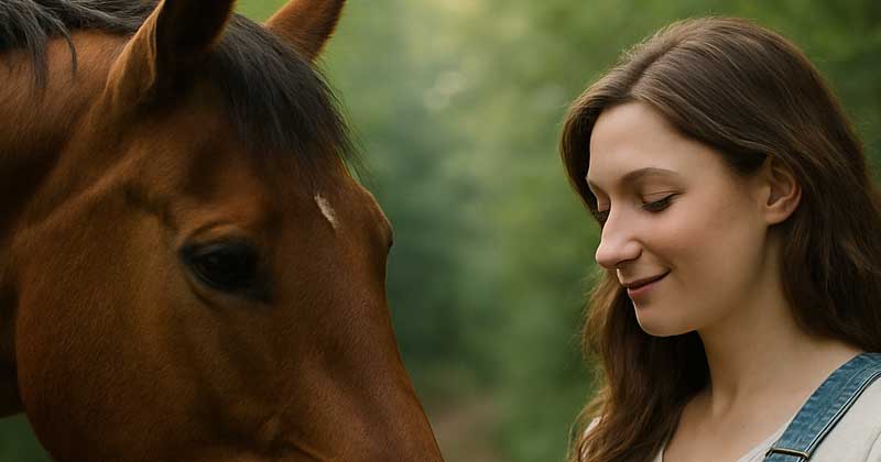 Quando ero incinta, il nostro cavallo ha messo il suo grande orecchio sulla mia pancia e ha riso piano