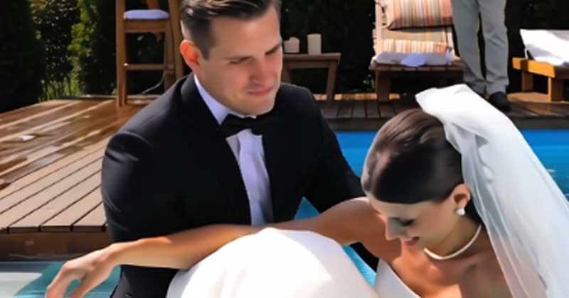 Durante il matrimonio, mio marito mi ha spinto nella PISCINA con acqua fredda