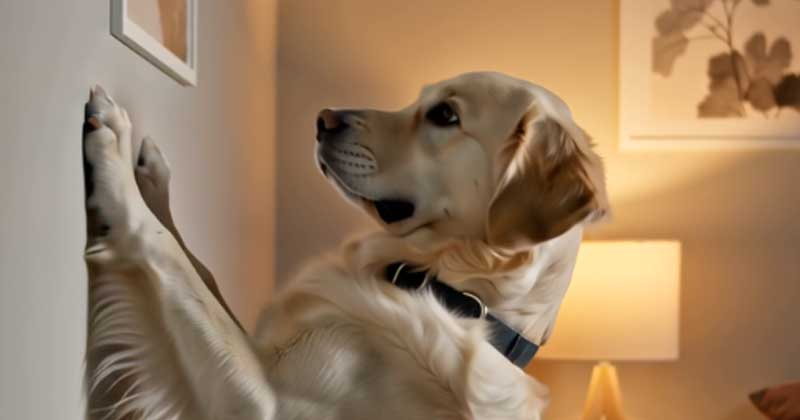 Questa mattina mi sono svegliato perché il mio cane grattava il muro