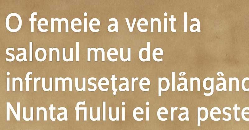 Una donna è venuta nel mio salone di bellezza piangendo.