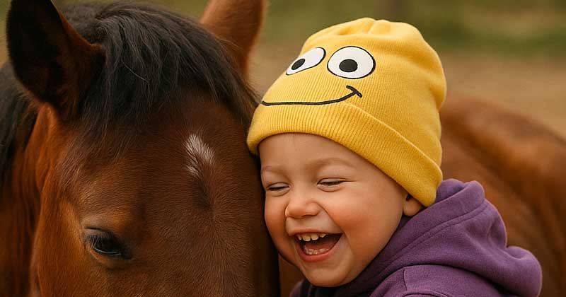Mia figlia di 2 anni adora giocare con il cavallo dei vicini e potrebbe stare ore intere accanto a lui.