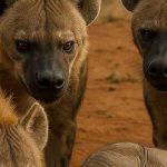 Un branco di iene ha circondato un piccolo e indifeso cucciolo di elefante, pronto ad attaccare
