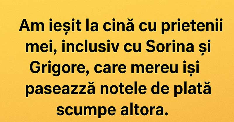 Ho cenato con i miei amici, inclusi Susan e Greg