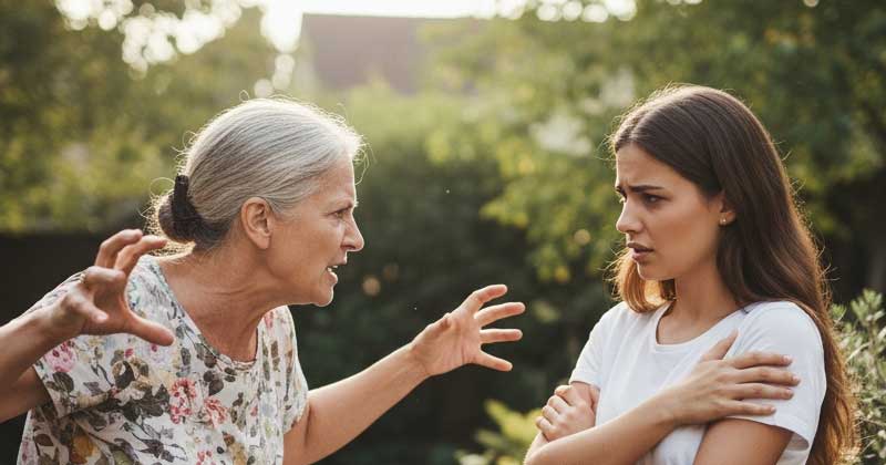 Torna subito da mio figlio, altrimenti ti mostro io cosa significa il guaio!