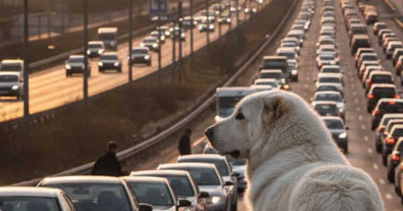 Un cane gigante, un pastore dell’Asia Centrale,