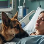 Il cane è stato portato a dare l’addio alla padrona prima di un’operazione pericolosa