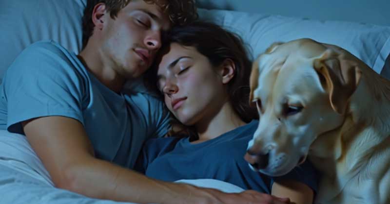 Di notte, il nostro cane è entrato lentamente nella stanza