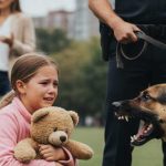 Il cane poliziotto ha iniziato a abbaiare brusc quando ha visto una bambina piccola accanto ai suoi genitori