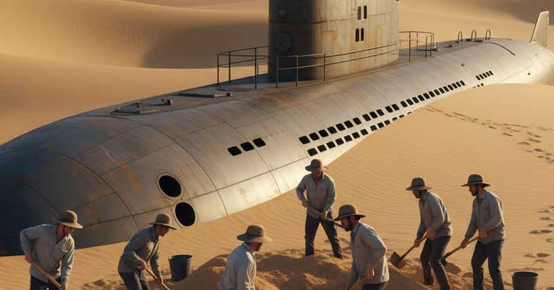 Gli scienziati hanno scoperto un sottomarino antico proprio nel mezzo del deserto: