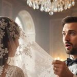 Durante la cerimonia di matrimonio, lo sposo sollevò lentamente il velo della sposa per baciarla
