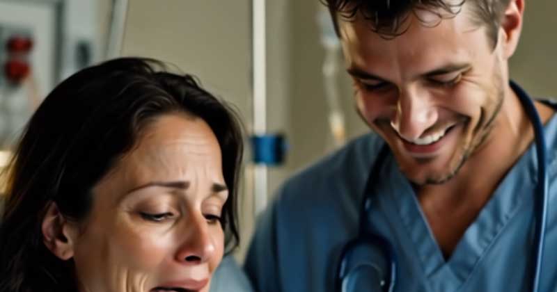 Partecipando alla nascita della sua ex, il dottore impallidisce quando vede il neonato.