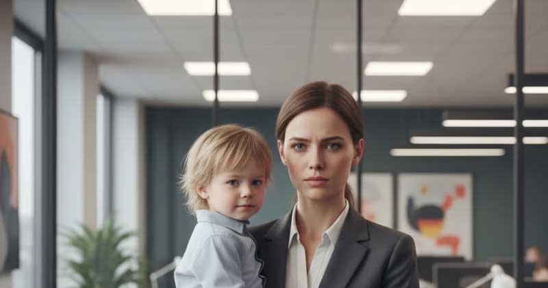 Una madre single è stata allontanata da un colloquio a causa di suo figlio.