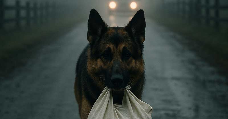 Una donna ha notato un pastore tedesco che camminava per strada