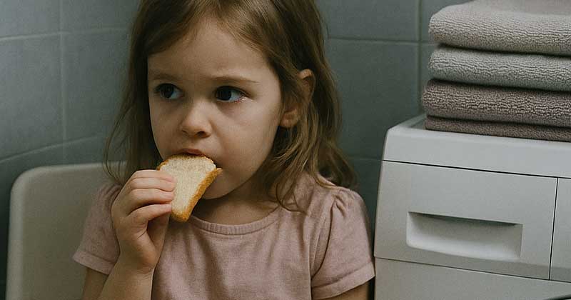 mia si è chiusa in bagno e mangiava lì