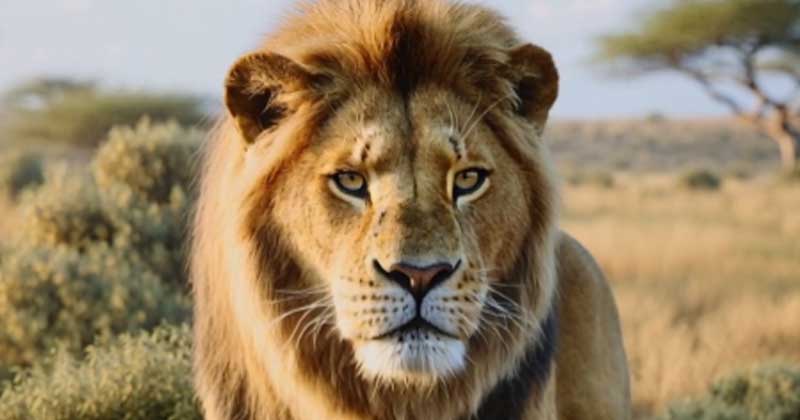 Una bambina di un anno, nel mezzo della savana deserta, si è svegliata a pochi metri da un enorme leone