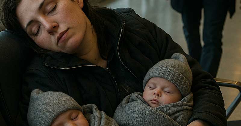 Il milionario la vide la sua ex governante con i gemelli all’aeroporto.