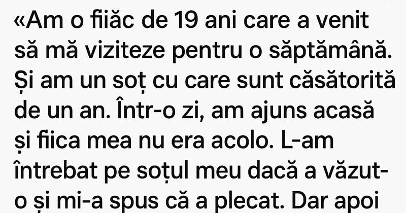 Ho una figlia di 19 anni che è venuta a trovarmi per una settimana