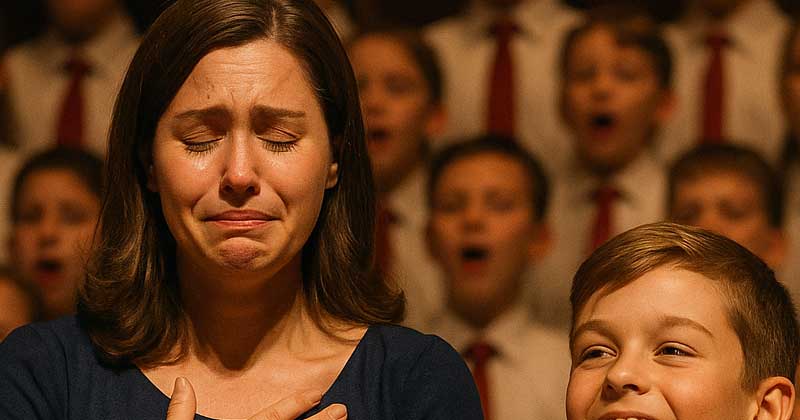 Mamma è andata a un concerto di beneficenza in un orfanotrofio e, all’improvviso, ha visto sul palco il volto del figlio scomparso…