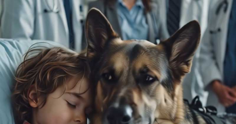 Prima dell’operazione, il ragazzo ha abbracciato il suo cane
