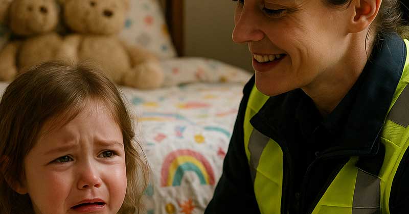 Una bambina ha detto alla polizia di aver visto un uomo mascherato nascosto sotto il suo letto