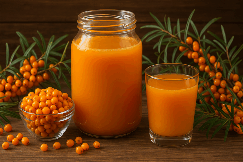 Come preparare il succo di olivello spinoso a casa in modo più efficace di qualsiasi integratore costoso in farmacia (ricetta, benefici e controindicazioni)