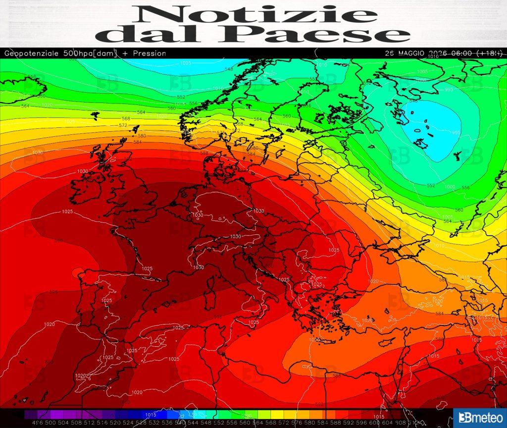 Caldo estremo in Europa: Italia sull’orlo di un’ondata record, temporali in arrivo