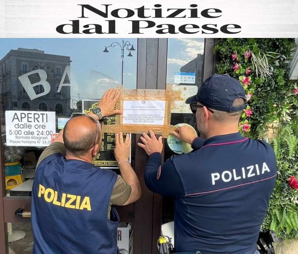 Taranto, il bar chiuso dopo l’omicidio: il titolare indagato per favoreggiamento